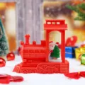 Weihnachts-Zug Schneekugel Licht, rote Tischdeko Figur mit Weihnachtsmann und Baum. - Weihnachtskristalllicht-Serie / 2250 Weihnachtsmann auf Weihnachtsbaum Zug