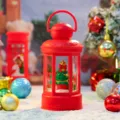 Red Christmas Lantern Night Light Festive Desktop Ambient Ornament LED Decorative Lamp - Christmas Tree (2208)