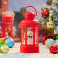 Christmas Snowman Night Light Red Handheld LED Lamp Festive Ambient Desktop Decor - Christmas Snowman (2208)