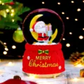 Weihnachten Weihnachtsmann Schneekugel Spieluhr mit Licht und Schneeeffekt für tolle Geschenke. - Weihnachtsmann mit Geschenk (2208) / Groß 100 Schnee+Licht+Musik