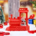 Weihnachten Zug Wasserball Laterne mit Weihnachtsmann Figur, festliche Tischdekoration Geschenk. - Weihnachtskristalllicht-Serie / 2250 Weihnachtsmann hebt Geschenk Zug
