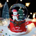 Kerst sneeuwbol muziekdoos met schattige sneeuwman en boom ontwerp, feestelijk decoratie cadeau. - 030 Kerst Sneeuwpop / Middel 80# LED Licht + Sneeuwval