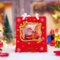 Weihnachtsgeschenkbeutel mit Weihnachtsmann Rentier Motiv festliche Deko Verpackung - Weihnachtskristalllicht-Serie / 2261 Weihnachtsmann und Hirsch