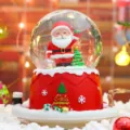 Niedliche Weihnachtsmann Schneekugel Nachtlicht, leuchtende Weihnachtsdeko Geschenk. - Weihnachtsmann Mit Weihnachtsbaum (387) / Groß (100#) Schneiend Extern Rotierend