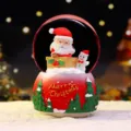 Christmas snow globe music box with Santa Claus and snowman festive decoration gifts - 8509 Climbing Chimney / Medium 80# LED Light+Music
