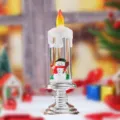 Weihnachten LED Schneekugel Schneemann Kerzenlicht mit Silberner Basis Festliche Deko - Weihnachtskristalllicht-Serie / 2255 Weiß Schneemann