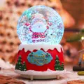 Weihnachtsmann Schneekugel LED beleuchtet Wasserkugel Schlafzimmer Deko Festgeschenk - Groß 100 Schnee+Licht+Musik / Stil Hand Hoch (392)