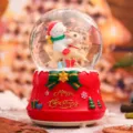 Kerst sneeuwbol ornament met schattige sneeuwman en rendier voor gezellige slaapkamer decoratie. - Groot 100# LED + Sneeuwval + Interne rotatie + Muziek / Stijl Sneeuwpop (2354)
