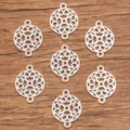Silver filigree round connector charms for DIY jewelry making and metal craft findings. - Round Hollow Connector (No. 8) / 18x24mm / Antique Silver