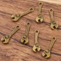 Antique bronze wrench charms zinc alloy DIY jewelry pendants craft findings set of seven pieces - No.9 Wrench Style / 7*24mm / Antique Bronze