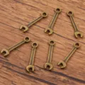 Zinc alloy wrench charms for DIY jewelry making, vintage bronze mini tool pendants for crafts. - Mini Wrench Style (No.11) / 6*24mm / Antique Bronze