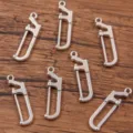 Mini silver hacksaw tool charm zinc alloy DIY jewelry making pendant craft accessories - Mini Saw Style (No.3) / 8*30mm / Antique Silver