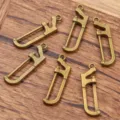 DIY zinc alloy miniature hacksaw tool charms vintage bronze pendants for jewelry making 6pcs - Vintage Hand Saw Style (No.3) / 8*30mm / Antique Bronze