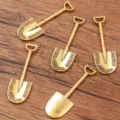 DIY zinc alloy shovel shape charm pendant jewelry making accessories, antique gold finish. - Spade Pendant (No.2) / 15*44mm / Antique Gold