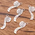 Silver measuring tape metal charms DIY zinc alloy craft pendant jewelry making accessories - Ruler Style (No.5) / 11*17mm / Antique Silver