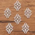 Vintage silver filigree metal connectors DIY jewelry findings antique floral charms pack - Symmetric Hollow Pattern Connector (No. 20) / 12*19mm / Antique Silver