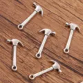 Zinc alloy hammer charm DIY jewelry accessory pendant for handmade crafts and daily jewelry making - Hammer Style (No.4) / 12*25mm / Antique Silver