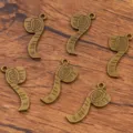 Antique bronze measuring tape shaped DIY zinc alloy metal jewelry pendant charms set of six. - Ruler Style (No.5) / 11*17mm / Antique Bronze