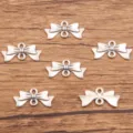 Silver bowknot metal charm connector for DIY jewelry making, cute bow design accessories set. - Bowknot Connector (No. 27) / 10x20mm / Antique Silver
