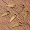 Bronze Zinc Alloy Saw Charms DIY Pendants Small Metal Tool Shaped Jewelry Findings Variant - Saw Style (No.6) / 9*23mm / Antique Bronze