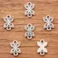 Silver butterfly metal jewelry connectors charms bulk for DIY crafting and bracelet making - Butterfly Style Connector (No. 33) / 7x12mm / Antique Silver
