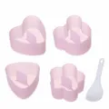 Set di stampi per polpette di riso carini con cucchiaio per bento sushi rosa cucina - Set di 5 stampi per sushi a strati