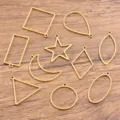 Lot de pendentifs ouverts dorés pour loisirs créatifs en résine, formes géométriques. - Mélange de 10 Styles / Petit (Lot de 10) / Or