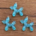 Blue resin balloon dog pendant charms 35x38mm DIY jewelry accessories craft supplies 3pcs - Balloon Dog Style (26E15) / 1 Piece / Blue