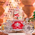 Palla di neve di Natale a forma di carrozza con luci, decorazione natalizia da tavolo. - Stile 2357 Seduto sul Tetto / Medio 80# LED Luce+Musica