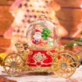 Ornamento sfera di neve di Natale con statuetta di Babbo Natale e pupazzo di neve - Stile Fagotto di Regali di Natale (2362) / Medio 80# LED Luce+Musica