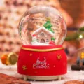 Palla di neve natalizia con casetta di pan di zenzero e pupazzo, regalo decorativo luminoso. - Stile Casetta di Pan di Zenzero (396) / Medio 80# LED Luce+Musica