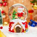 Palla di neve di Natale LED luminosa decorazione da tavolo regalo di festa decorazione casa - Stile Babbo Natale Albero di Natale (2206) / Medio 80# LED Luce+Musica