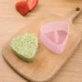 Pink triangle rice ball mold, silicone bento sushi press tool for homemade kitchen cooking. - Triangle Layered Sushi Molds