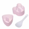 Set di stampi per polpette di riso fai-da-te con forme di orso e triangolo e paletta. - Stampi a strati a triangolo e orso con cucchiaio per riso