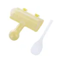 Set stampo per rotolo di riso sushi a manovella con paletta bianca per grandi rotoli. - Trasparente + Giallo-verde