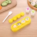Cartoon animal rice ball mold sushi maker bento DIY kitchen baking tool set kids - 4-Ball Rice Ball Molds