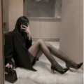 Medias transparentes negras para mujer, calcetas sexys ultrafinas, piernas delgadas y elegantes. - Talla única / Negro de Alta Calidad