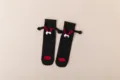 Black Christmas magnetic hand-holding funny mid-tube socks, cute reindeer design, soft breathable. - Style B