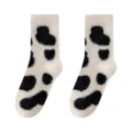 Flauschige Kuhflecken Socken für Damen, dicke warme Plüsch Socken für Herbst und Winter. - Einheitsgröße / Gepunkteter Stein