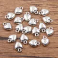 Zilveren hart hangers legering DIY sieraden accessoires voor ketting armband knutselen - Stijl 2 (23A3-3/5) / 7x10mm / Zilver
