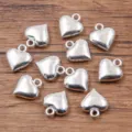 Zilveren hart bedels legering sieraden DIY hangers voor kettingen armbanden accessoires - Stijl 3 (23A3-3/5) / 11x13mm / Zilver
