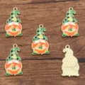 Alloy enamel gnome charms pendant DIY handmade craft jewelry accessories green plaid - Gnome No. 3 (6N1) / 15x30mm