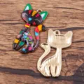 Pendentif chat en alliage DIY émaillé coloré accessoires de bijoux pour artisanat pro - Noir