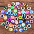 DIY glass cabochon eye patches, colorful round simulated animal eyes for doll making - Style 5 / 50 Pairs/Pack (6mm)