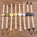 DIY βραχιόλι δίσκος PU δέρμα floral βάση κράμα στεφάνη cabochon κατασκευή κοσμημάτων - Μοτίβο 7