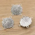 Antiksilber Blumen Legierung Schmuck Verbinder Anhänger DIY Basteln Multi-Loch Zubehör - Verbinder Nr. 1 / 28*30mm (3.6g)