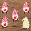 Cute enamel gnome charms alloy heart pendants DIY jewelry making accessories crafts supplies - Gnome No. 6 (6N1)