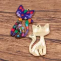 Breloques en alliage de chat émaillé coloré pendentif DIY accessoires de bijoux - Violet