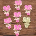 Ciondolo cuore smaltato rosa mongolfiera pendente accessorio gioiello lega DIY componente - Stile 3 Mongolfiera Cuore / 21x30mm / Rosa