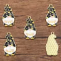 Alloy gnome enamel charms DIY jewelry making pendants cute dwarf crafts accessories variant. - Gnome No. 2 (6N1)